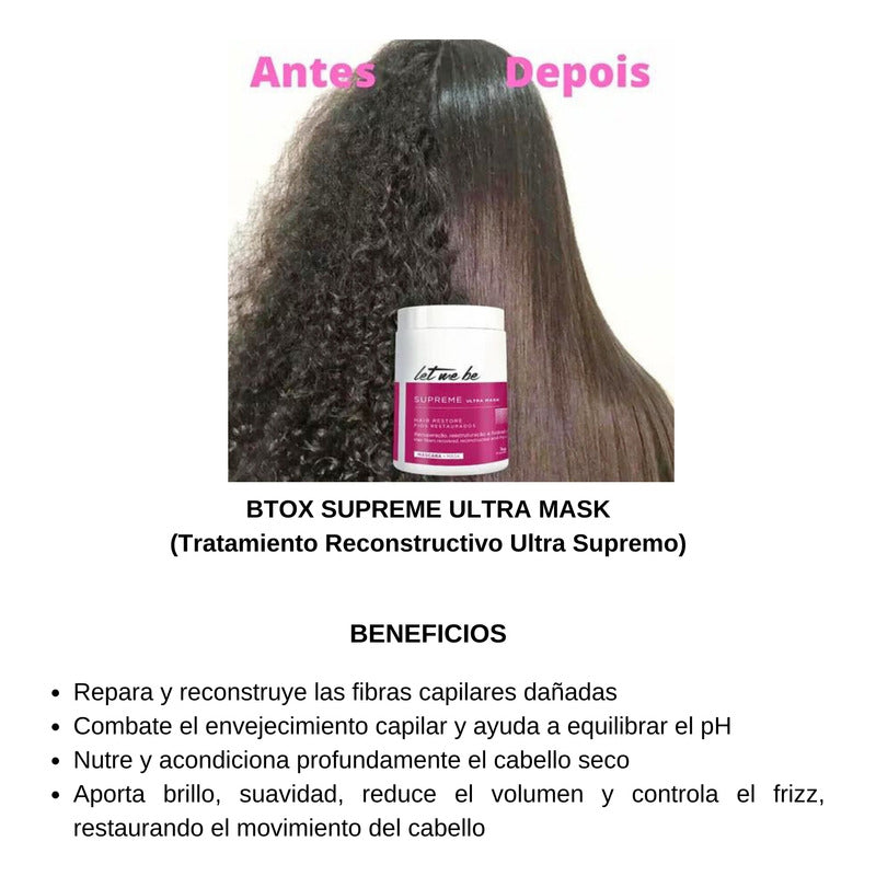 Tratamiento Bótox Antifriz Let Me Be 250g Repara Pelo Grueso