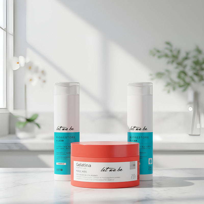 Kit Let Me Be: 1 Champú Postalisado Nutritivo + 1 Mascarilla Hidratación Profunda + 1 Acondicionador Nutritivo