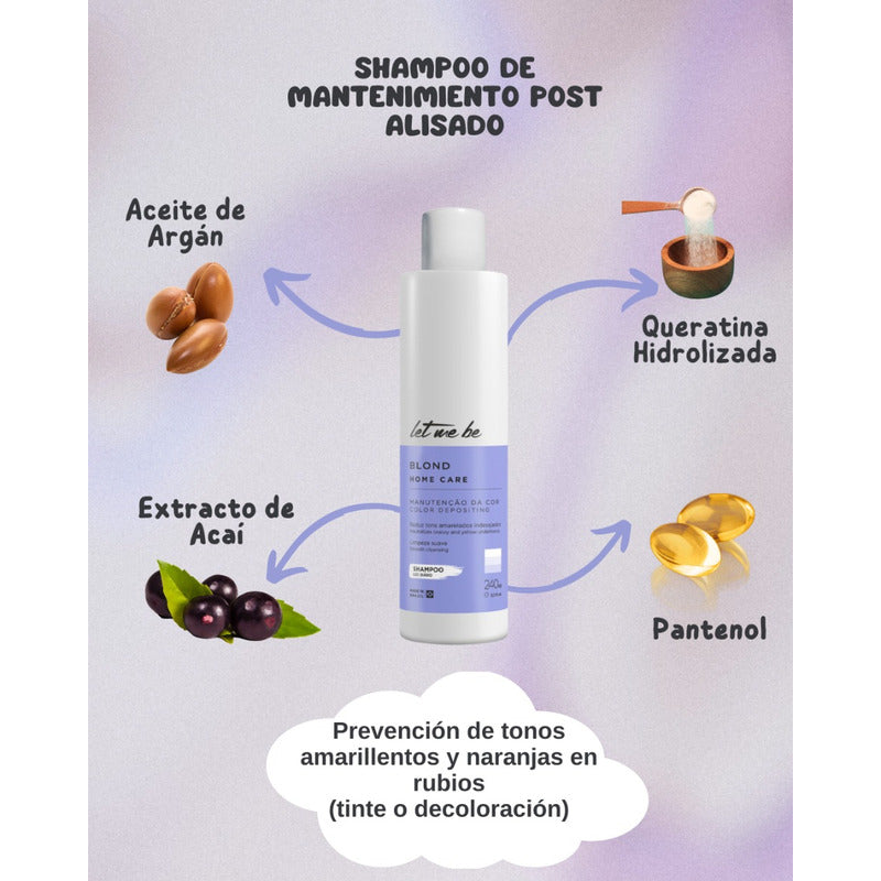 Shampoo Post Alisado Let Me Be Matizador Rubios Sin Sulfatos