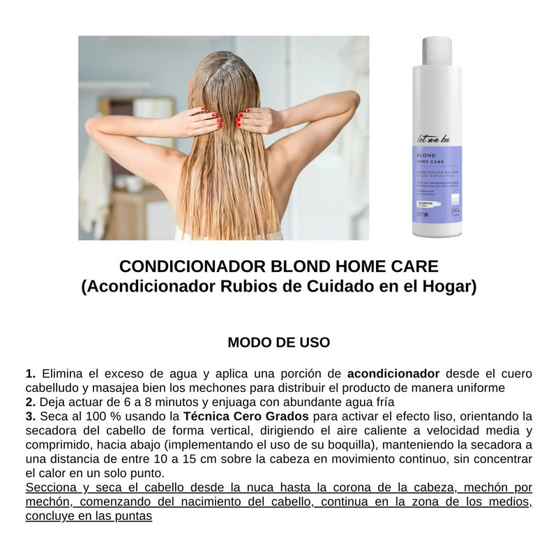 Acondicionador Post Alisado Let Me Be Matizador Rubios