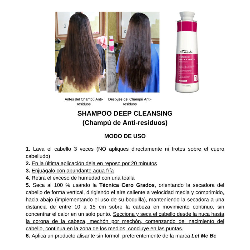 Let Me Be Deep Cleansing 1 L Shampoo Prelavado Antirresiduos