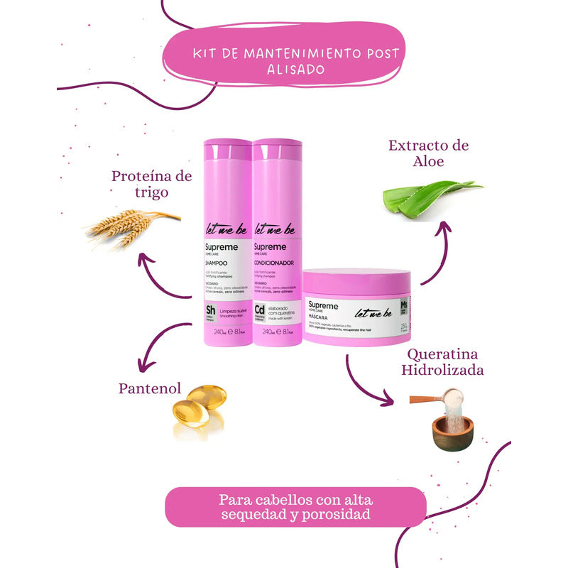 Kit Post Alisado Reestructurante Supreme Home Care Let Me Be
