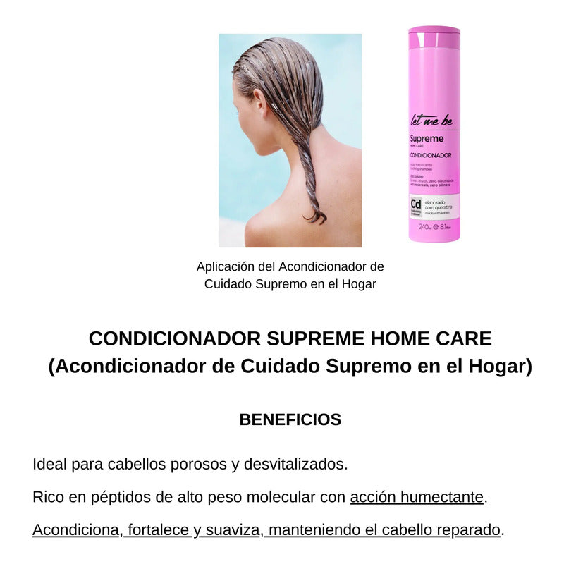 Kit Post Alisado Reestructurante Supreme Home Care Let Me Be