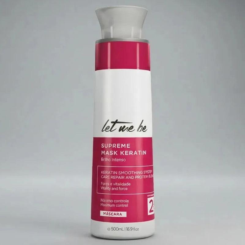 Kit Alisado Permanente Supreme Let Me Be 500ml Tratamiento Keratin Smoothing Mask + Shampoo Antirresiduos Deep Cleansing