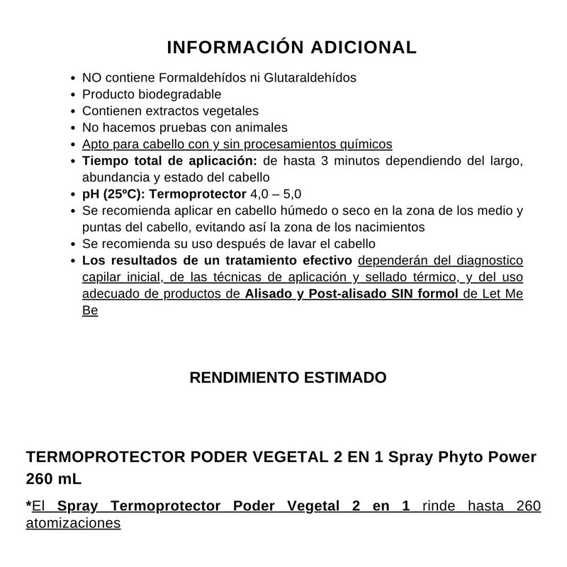 Spray Termoprotector Capilar Phyto Power Let Me Be 260 Ml