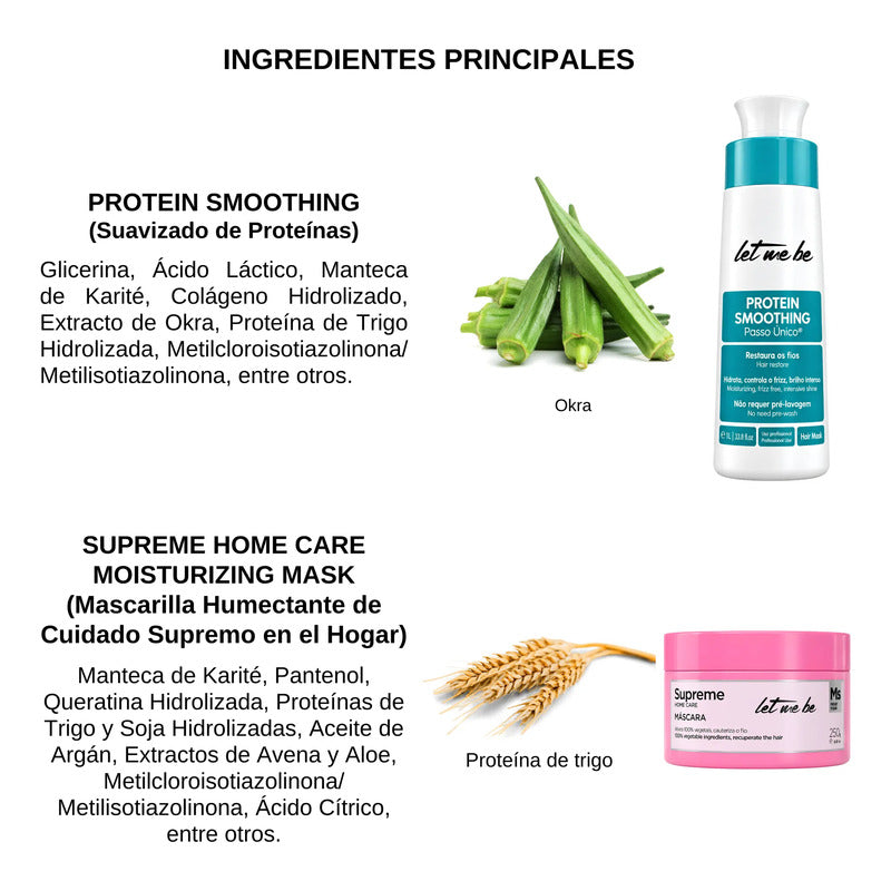 Alisado Orgánico 1 L + Postalisado Reparador Mask Let Me Be