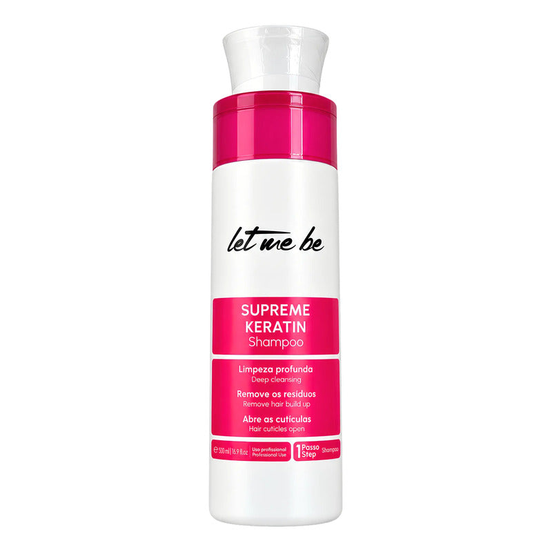Kit Alisado Permanente Supreme Let Me Be 500ml Tratamiento Keratin Smoothing Mask + Shampoo Antirresiduos Deep Cleansing