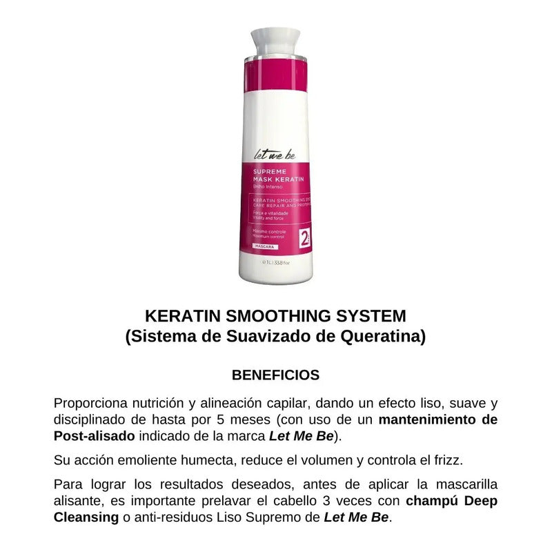 Alisado Permanente Let Me Be 1 L Keratin Smoothing System