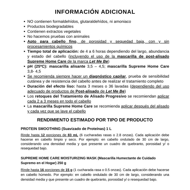 Alisado Orgánico 1 L + Postalisado Reparador Mask Let Me Be