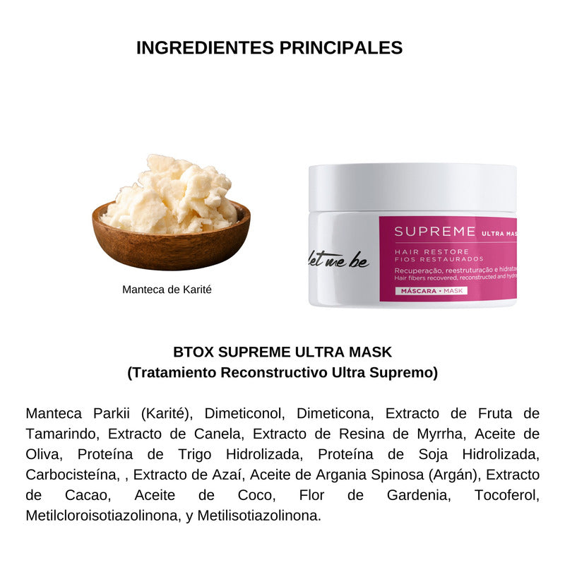Tratamiento Bótox Antifriz Let Me Be 250g Repara Pelo Grueso