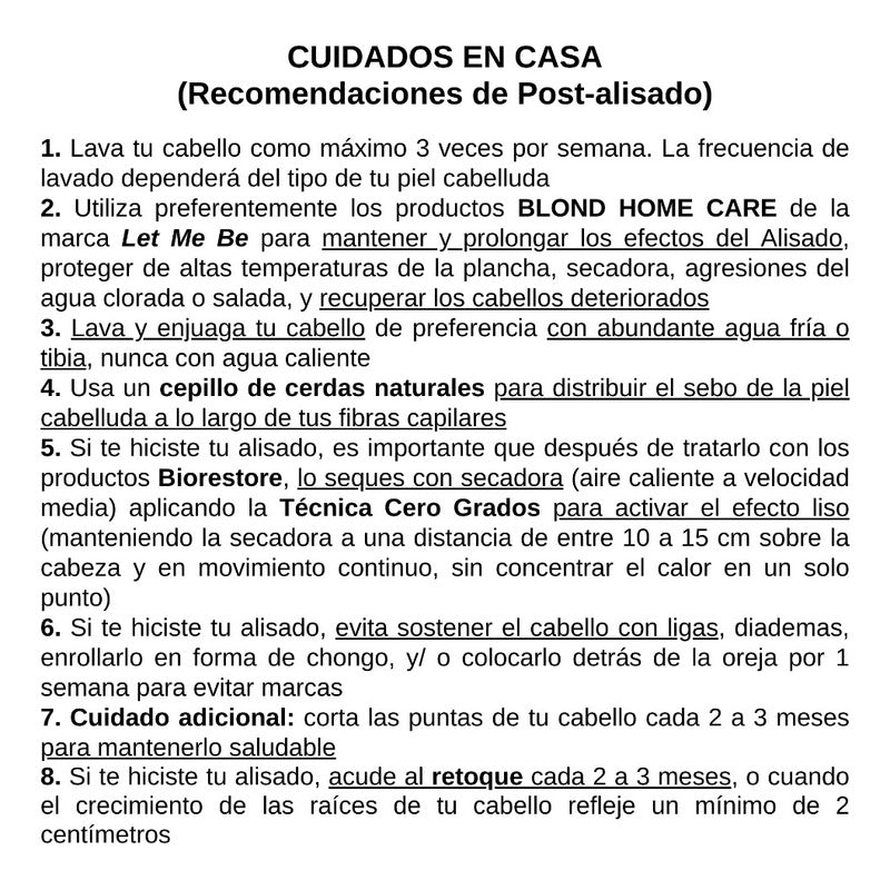Shampoo Post Alisado Let Me Be Matizador Rubios Sin Sulfatos