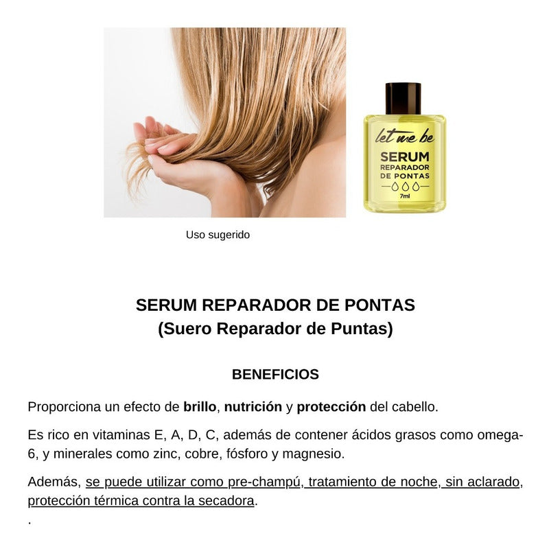 Sérum Reparador De Puntas Let Me Be Protector Térmico 3 Pzas