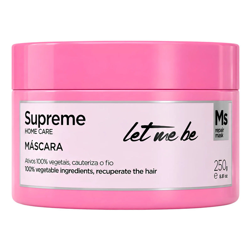 Kit Postalisado Reparador Let Me Be: Mascarilla Antifriz + Champú Prolonga Efecto Liso + Acondicionador Nutre Suaviza