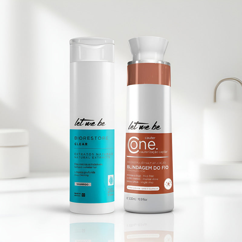 Kit Let Me Be: 1 Champú Postalisado Nutritivo + 1 Tratamiento Cauterizador Blindaje Capilar 500ml