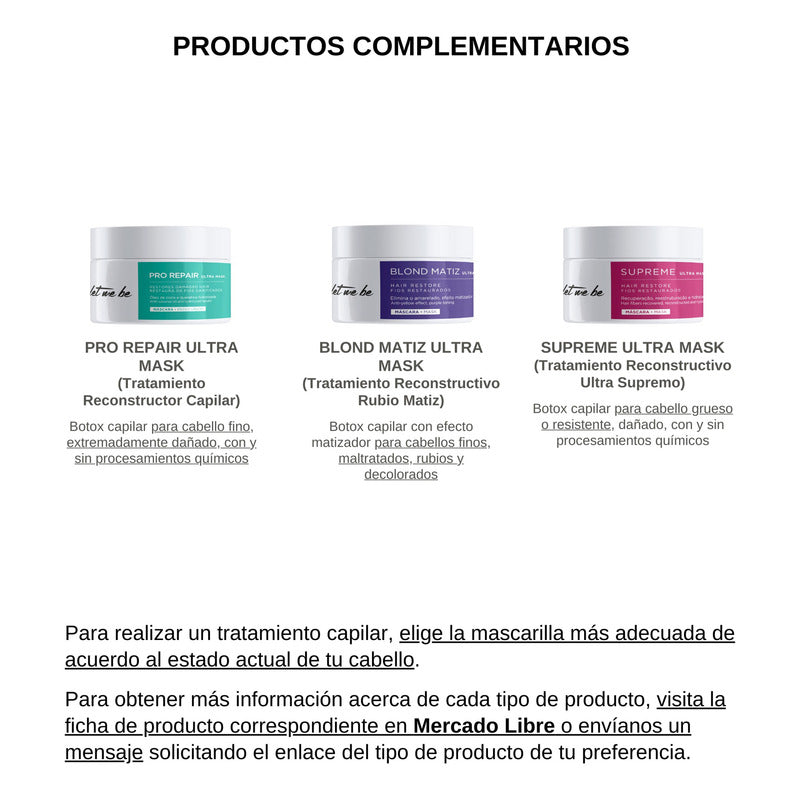 Mascarilla Capilar Nutritiva Let Me Be Hidratación Profunda