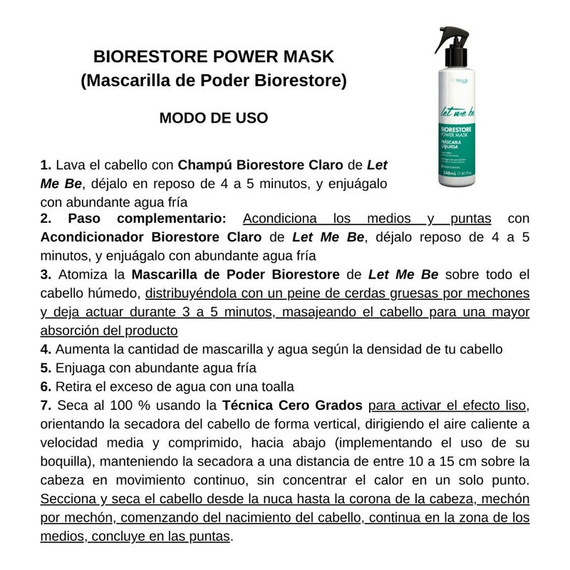 Post-alisado Reestructurante Let Me Be Biorestore Power Mask
