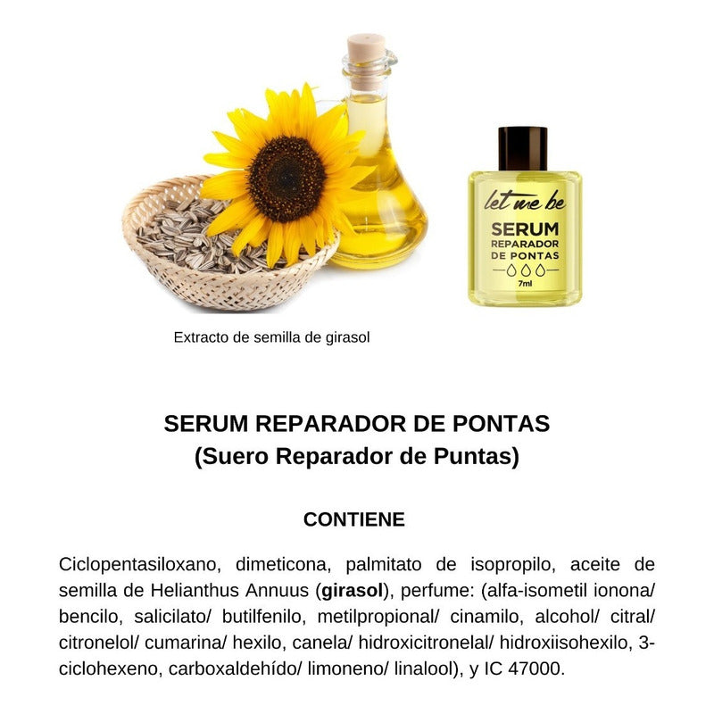 Sérum Reparador De Puntas Let Me Be Protector Térmico 3 Pzas