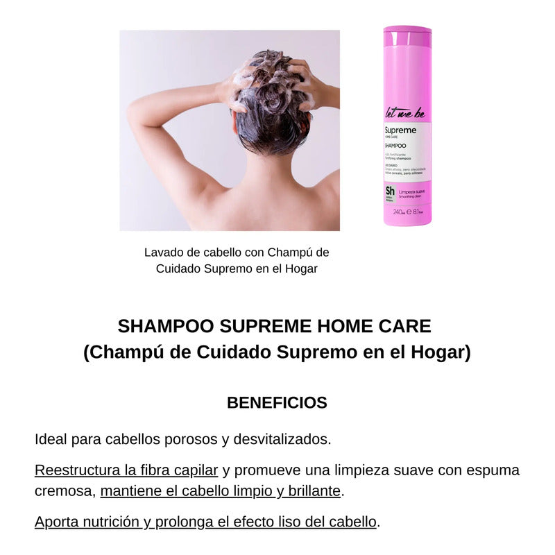 Champú Post Alisado Reparador Let Me Be Prolonga Efecto Liso