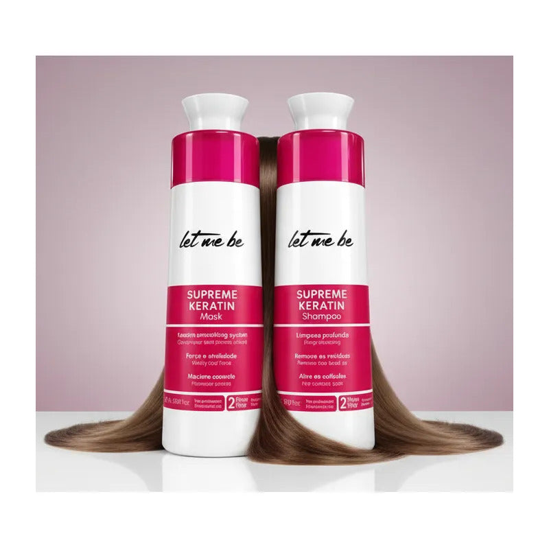 Kit Alisado Permanente Let Me Be 1 L: Tratamiento Keratin Smoothing System + Shampoo Antirresiduos Deep Cleansing